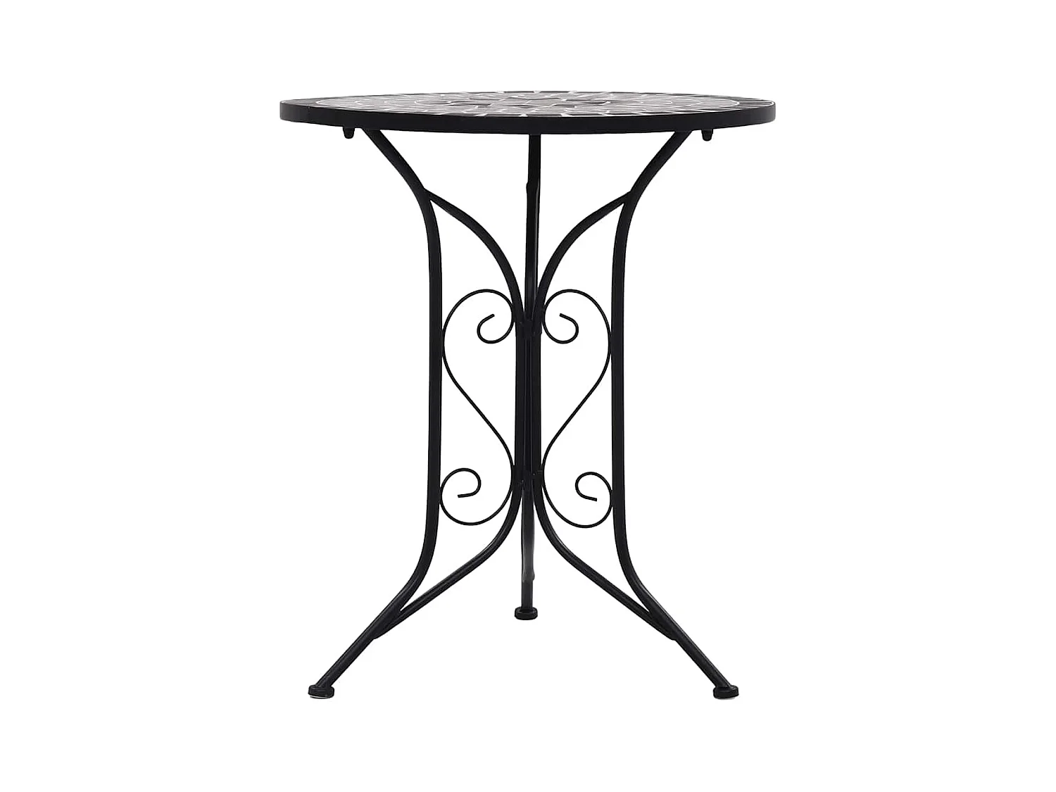 Table de bistro mosaïque Gris 60 cm Céramique