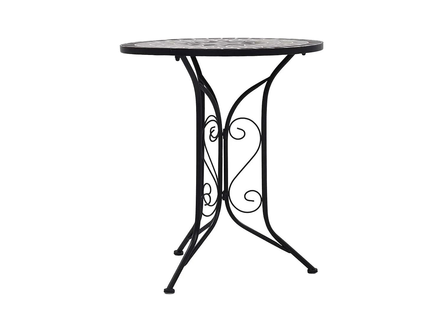Table de bistro mosaïque Gris 60 cm Céramique