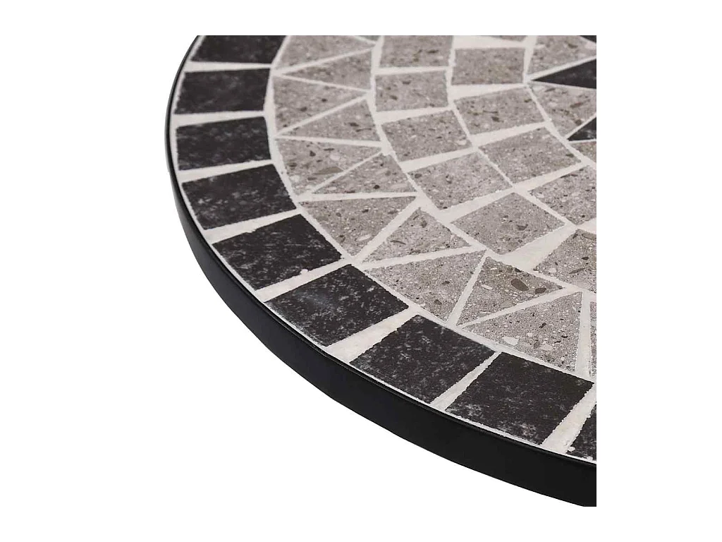 Table de bistro mosaïque Gris 60 cm Céramique