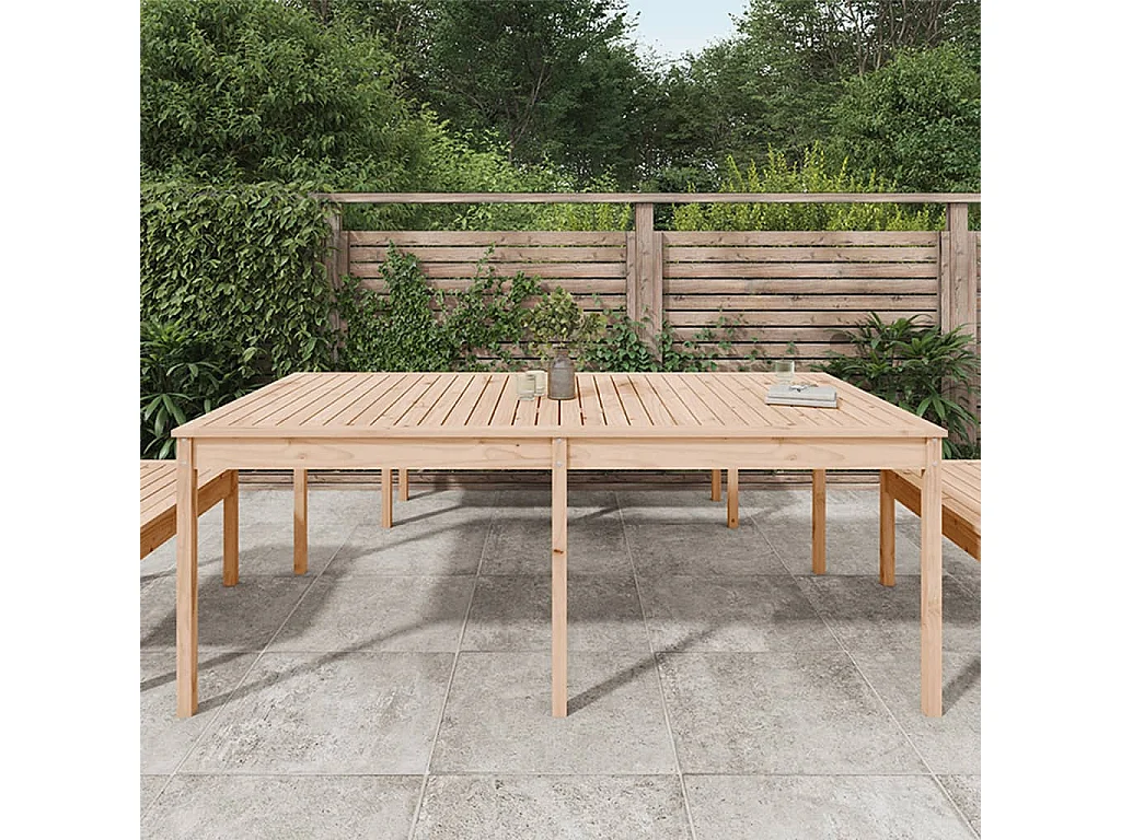 Mesa de jardín 203,5x100x76 cm madera maciza de pino
