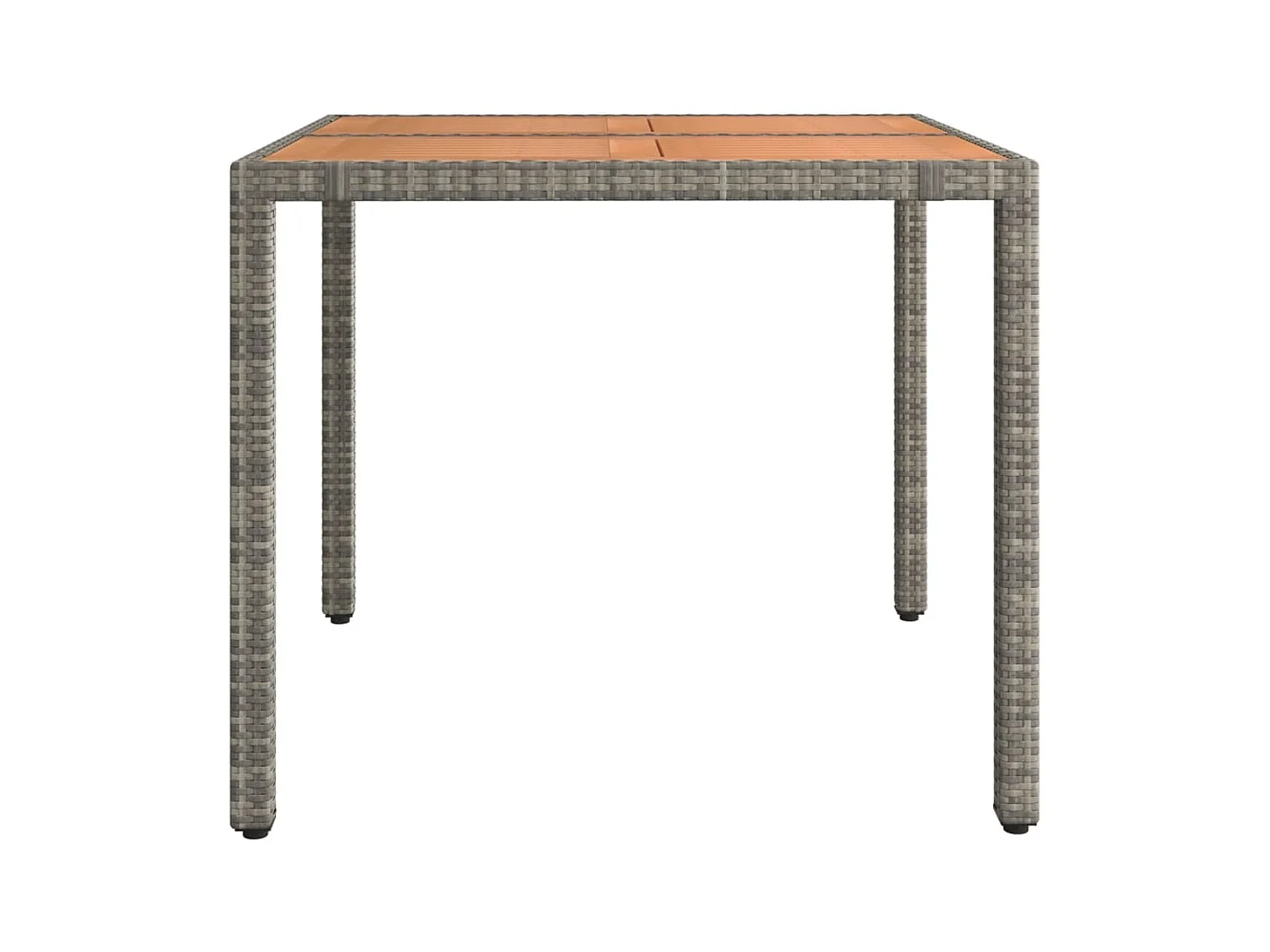 Tuintafel en houten blad Grijs Hars riet en acacia