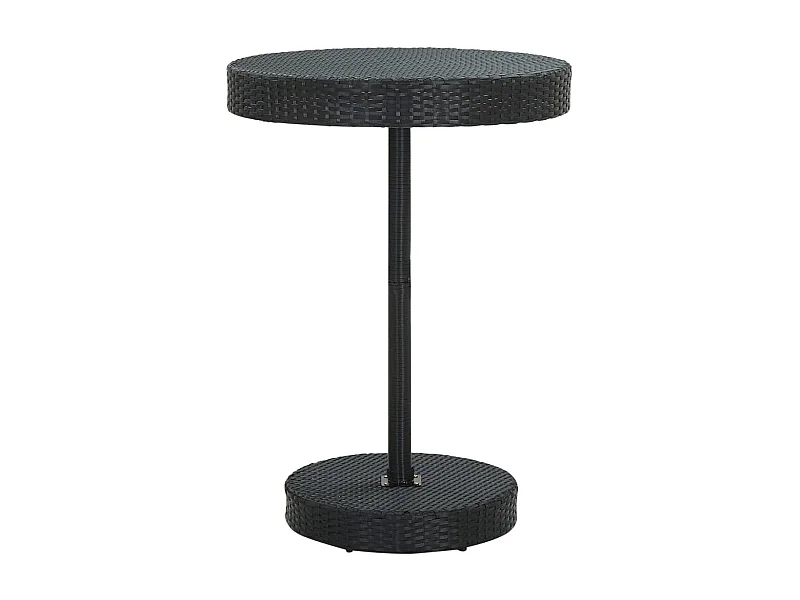 Mesa de jardín negra 75,5x106 cm resina tejida