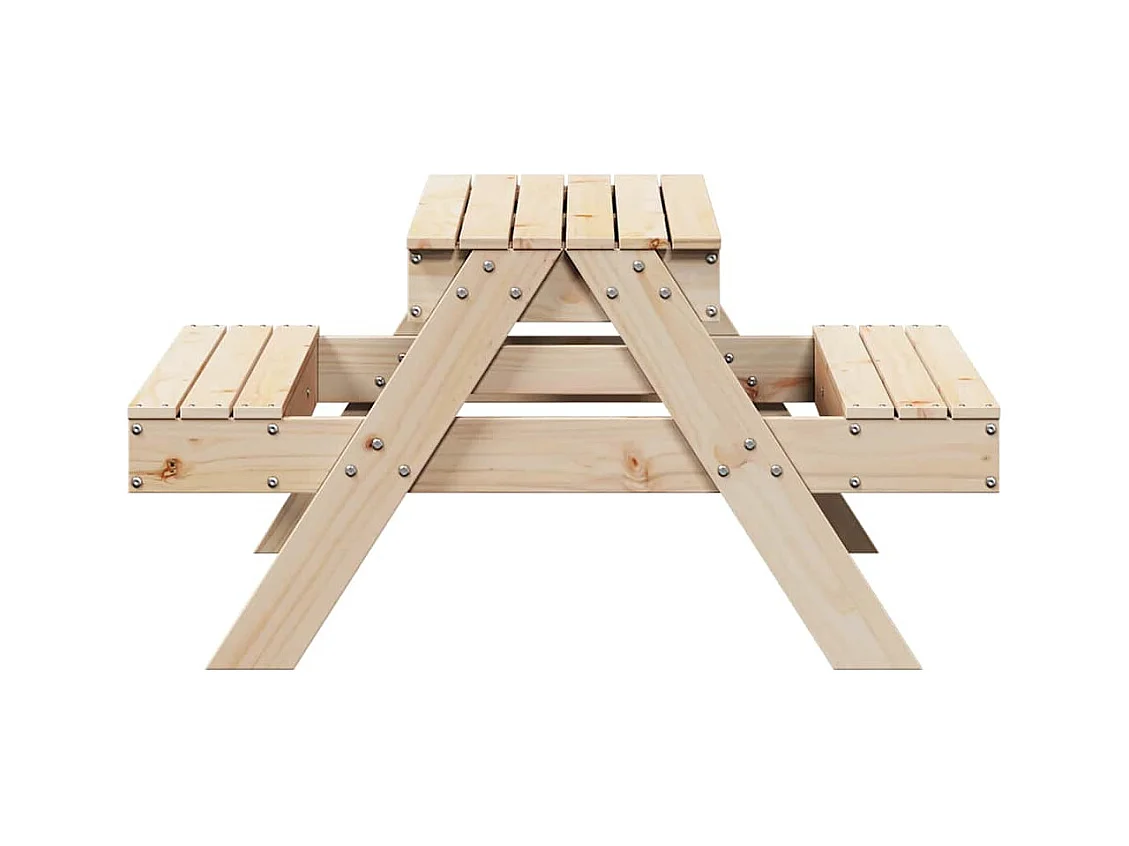 Tavolo da picnic con sabbiera per bambini, in pino massiccio