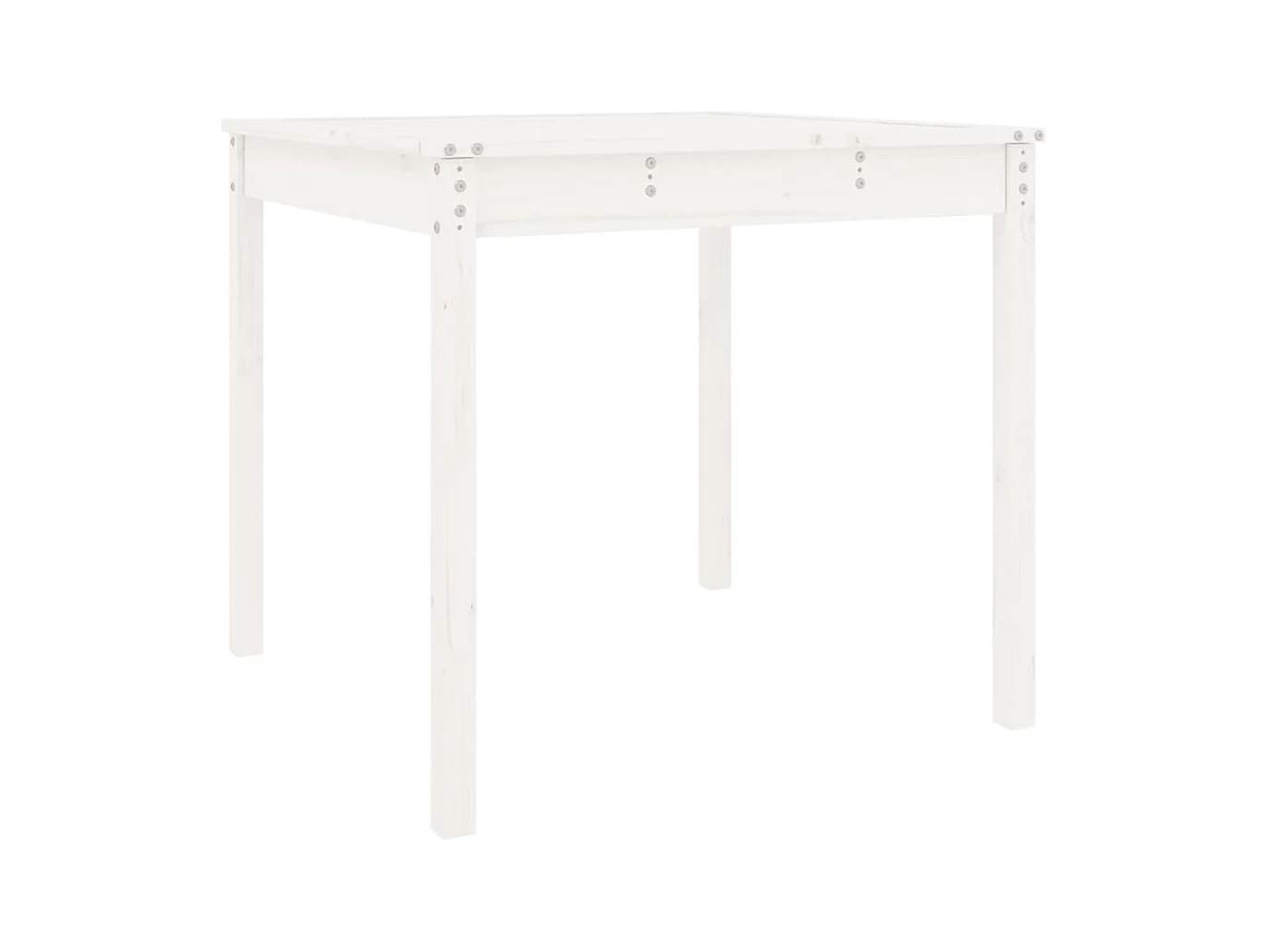 Table de jardin blanc 82,5x82,5x76 cm bois massif de pin