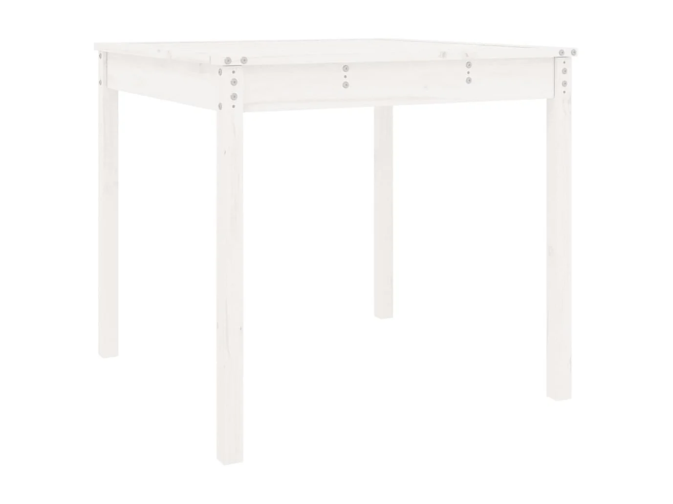 Table de jardin blanc 82,5x82,5x76 cm bois massif de pin