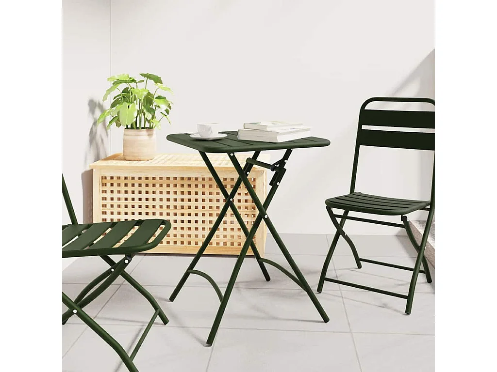 Mesa de jardín verde oscuro 55 x 55 x 73 cm