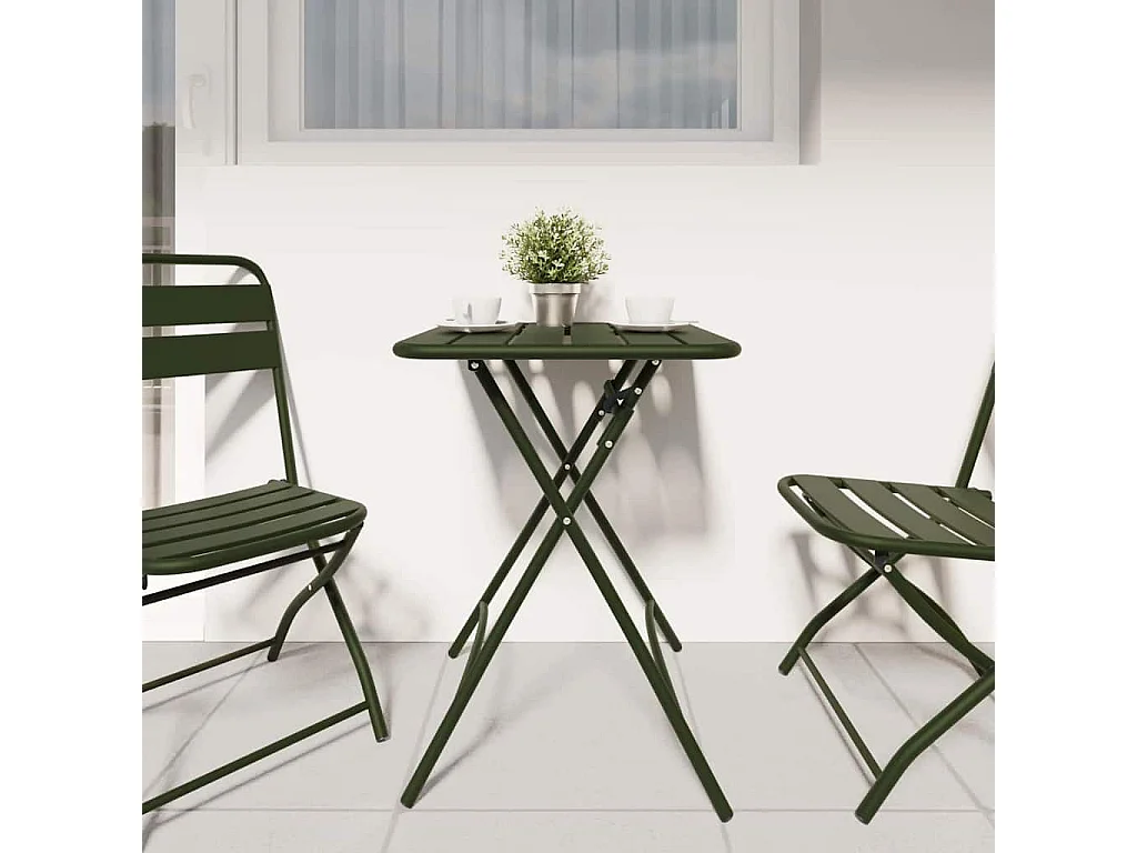 Mesa de jardín verde oscuro 55 x 55 x 73 cm