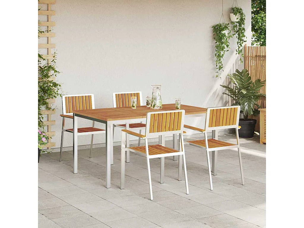 Juego de comedor de jardín de 5 piezas