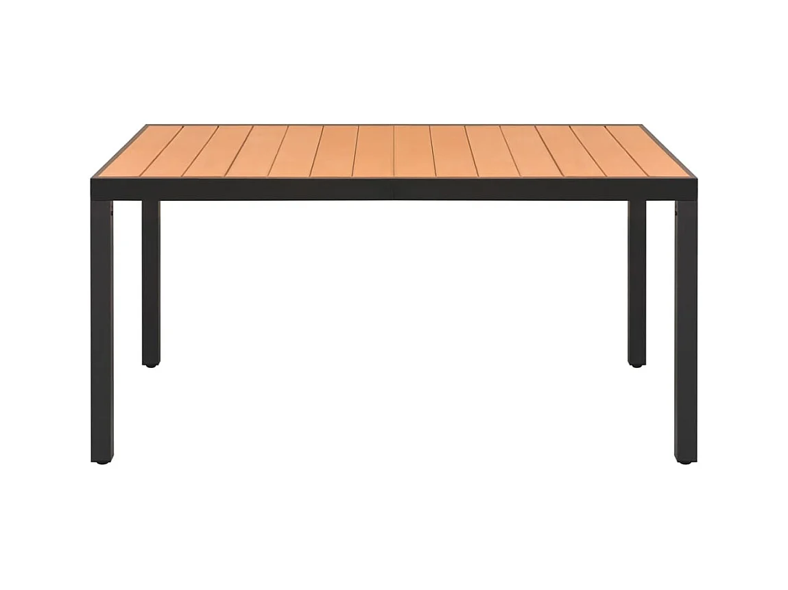 Bruine tuintafel 150 x 90 x 74 cm Aluminium en WPC