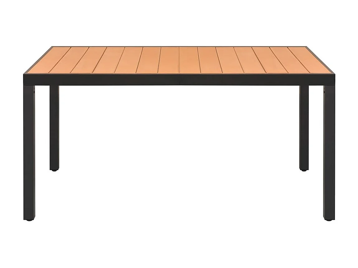 Mesa de jardín marrón 150 x 90 x 74 cm Aluminio y WPC