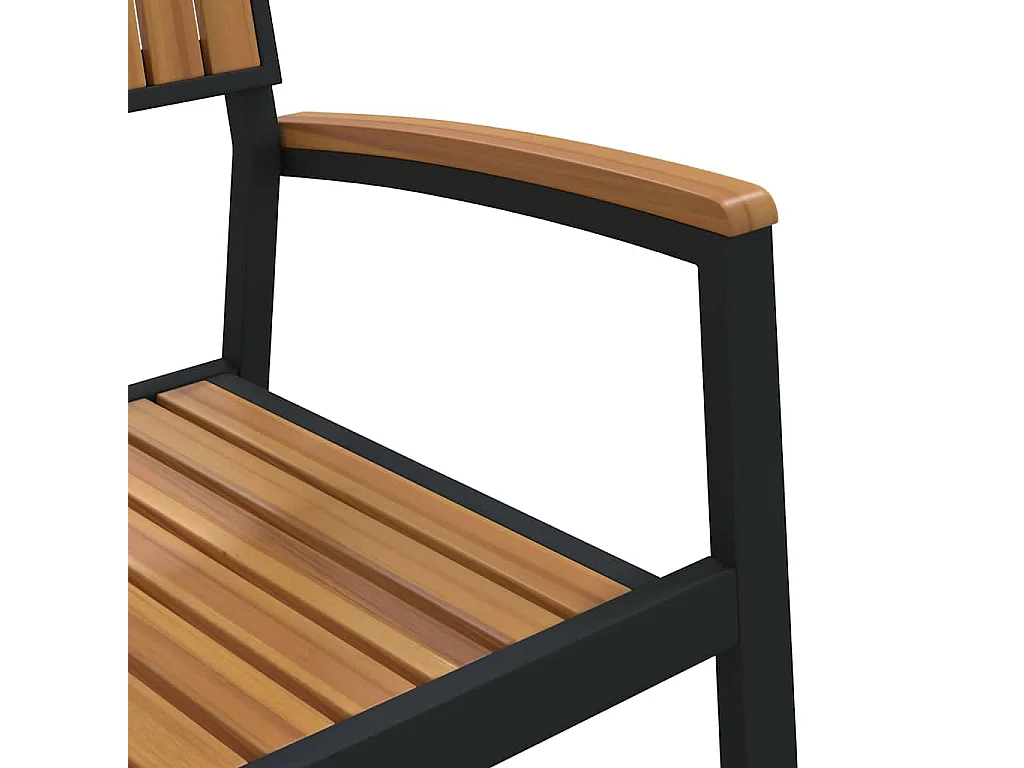 Juego de comedor de jardín de 9 piezas en negro y marrón