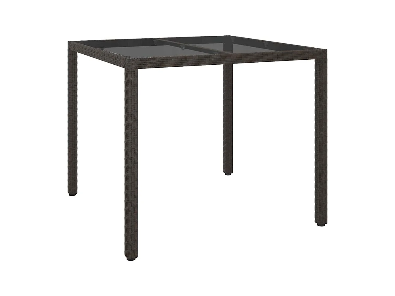 Table de jardin pour repas Marron 90 x 90 x 75 cm Poly rotin