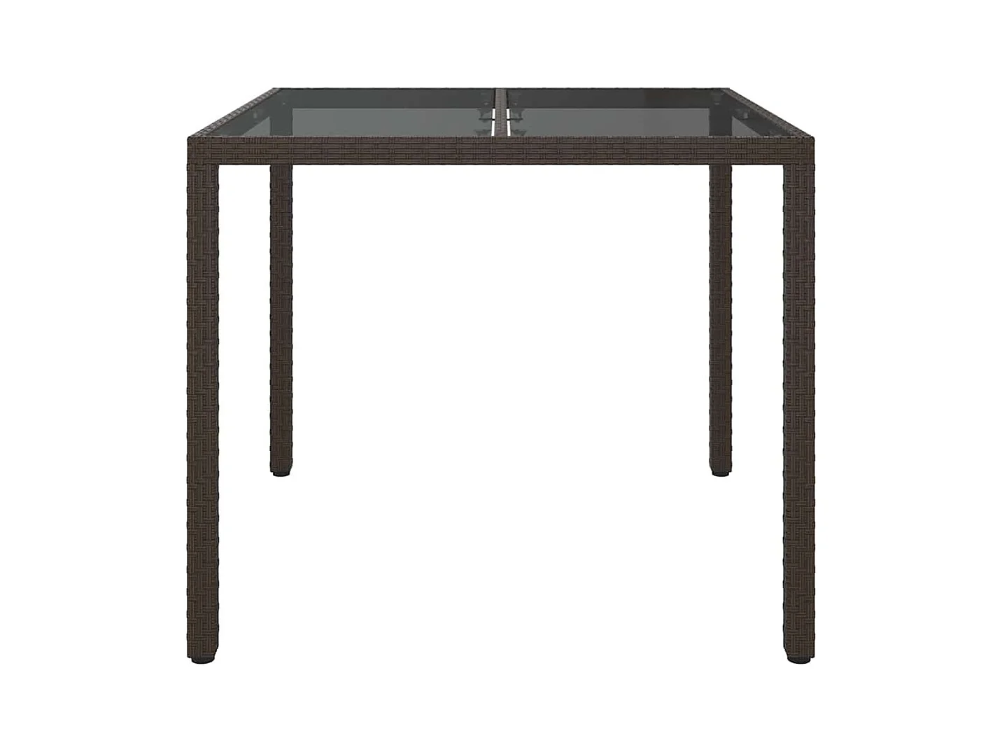 Table de jardin pour repas Marron 90 x 90 x 75 cm Poly rotin