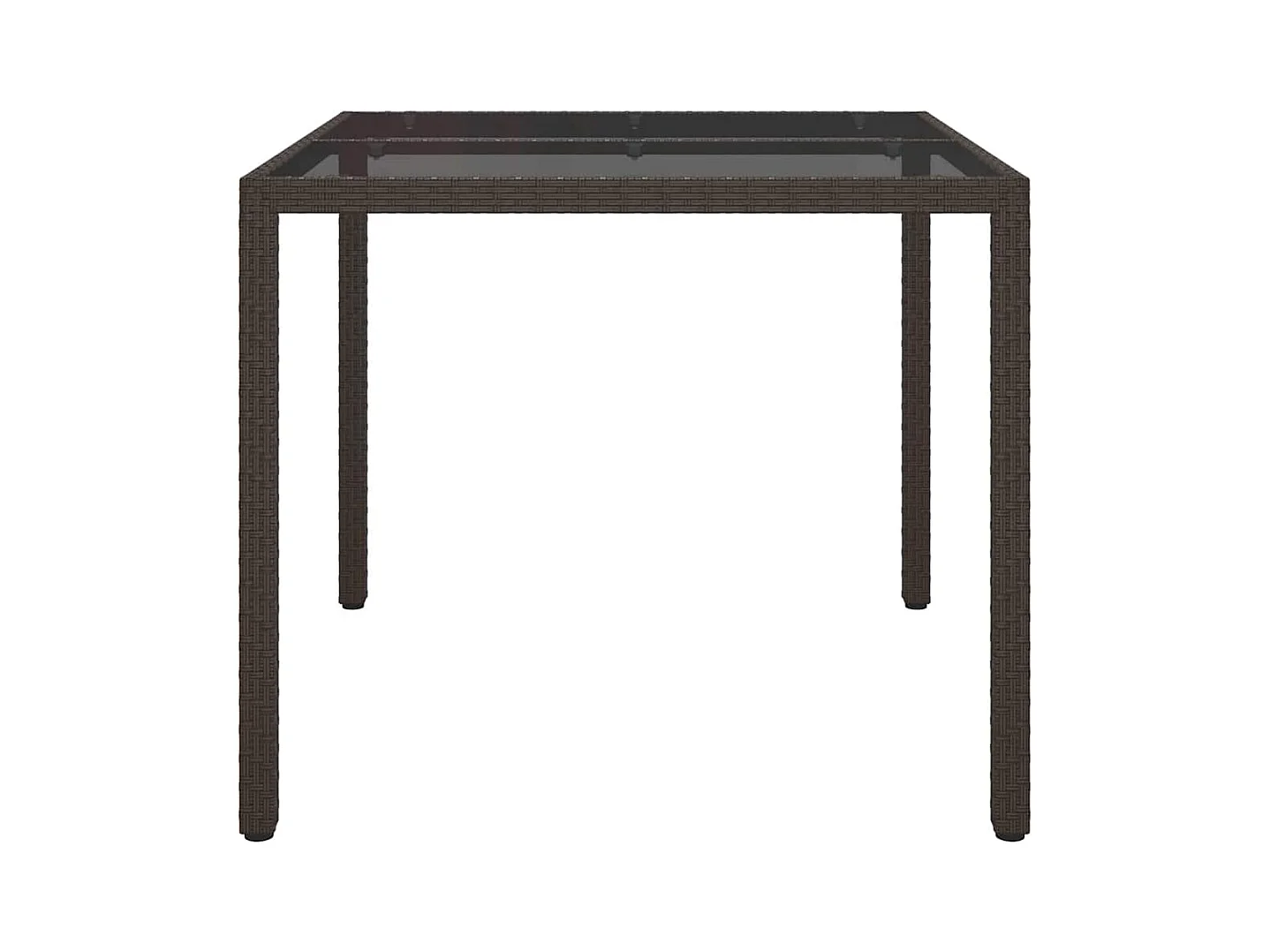 Table de jardin pour repas Marron 90 x 90 x 75 cm Poly rotin