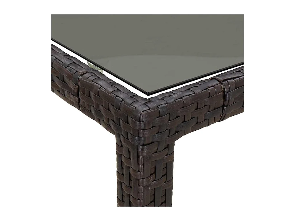 Table de jardin pour repas Marron 90 x 90 x 75 cm Poly rotin