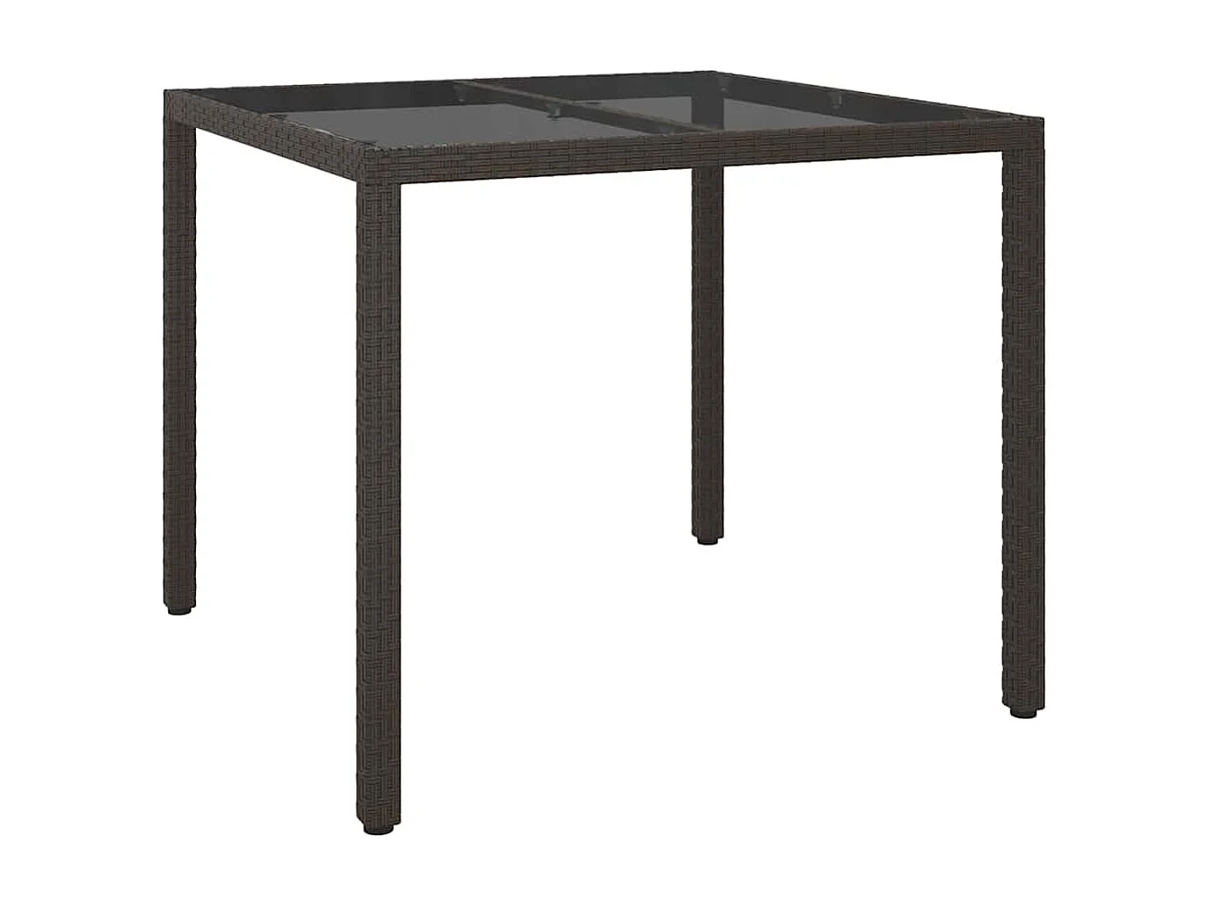 Table de jardin pour repas Marron 90 x 90 x 75 cm Poly rotin