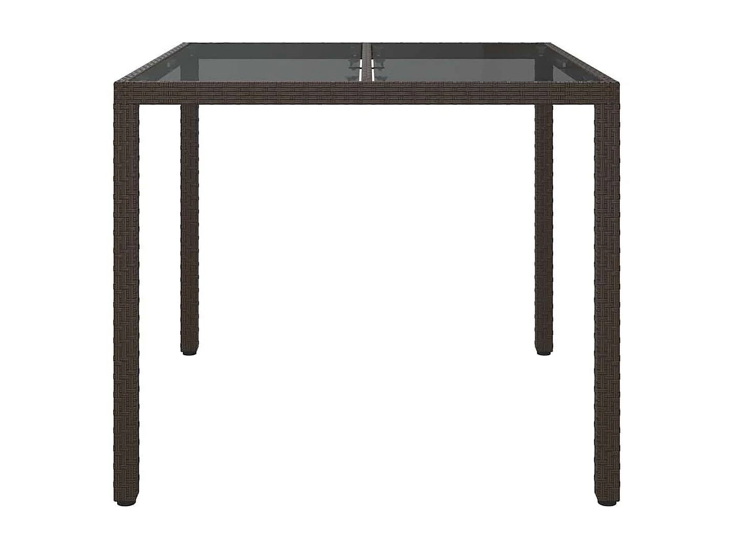 Table de jardin pour repas Marron 90 x 90 x 75 cm Poly rotin