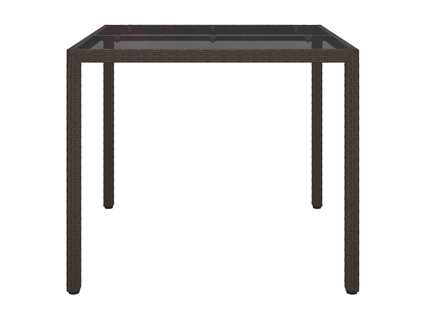 Table de jardin pour repas Marron 90 x 90 x 75 cm Poly rotin