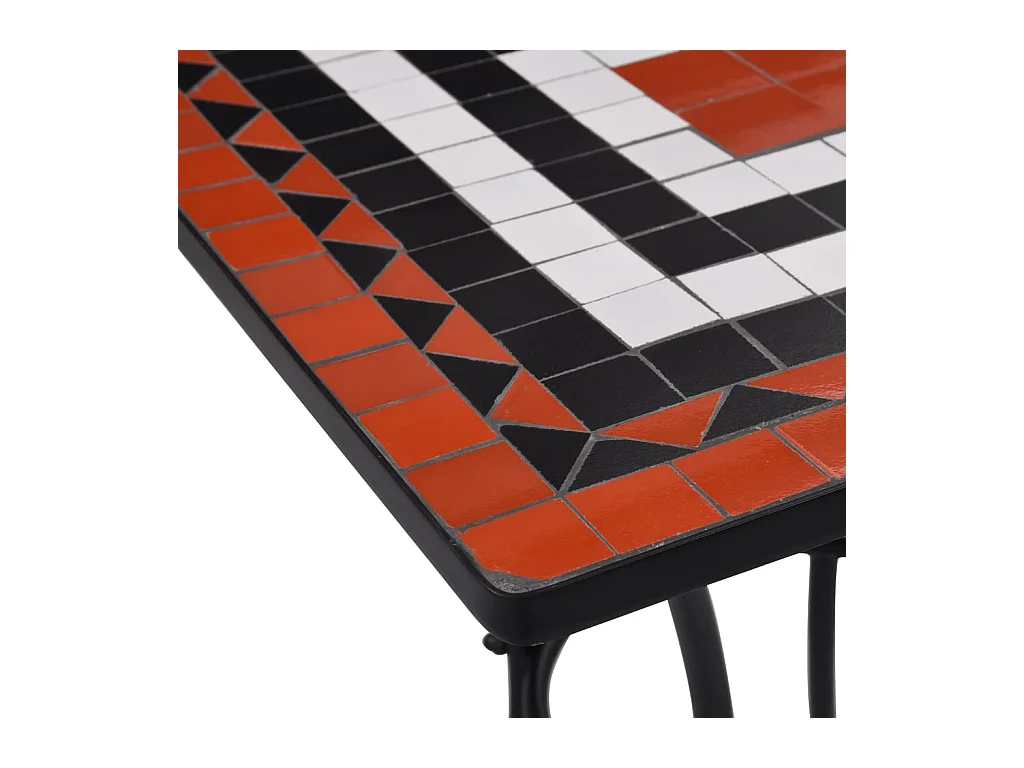 Mesa bistro de terracota y mosaico blanco 60 cm Cerámica