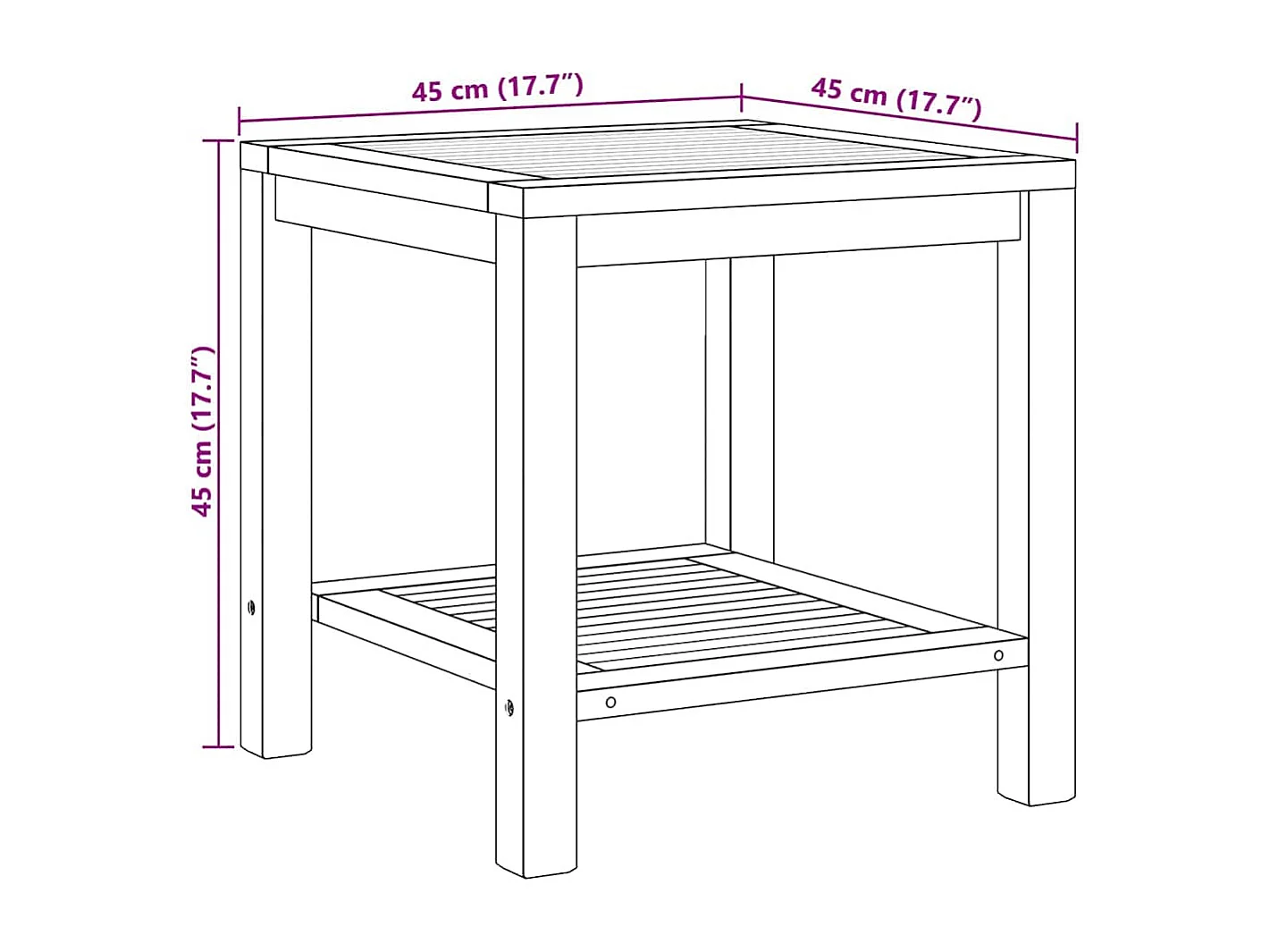Table basse Marron 45 x 45 x 45 cm Bois de teck solide