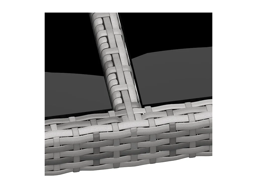 Tuintafel 200x150x75 cm Gehard glas/gevlochten hars Grijs