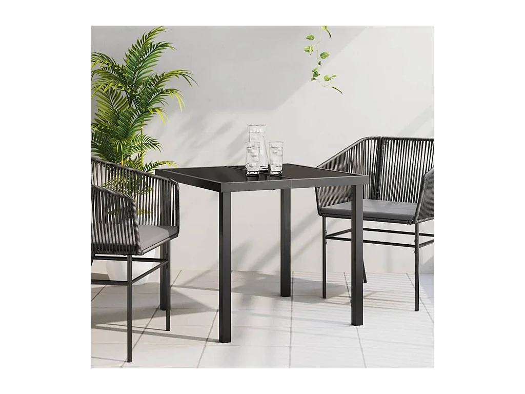Table de Jardin Noir 80 x 80 x 73 cm Teck massif