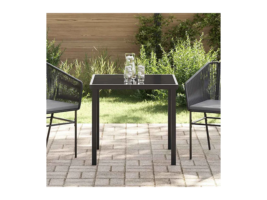 Table de Jardin Noir 80 x 80 x 73 cm Teck massif