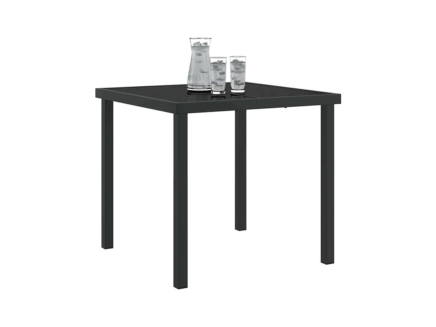 Table de Jardin Noir 80 x 80 x 73 cm Teck massif