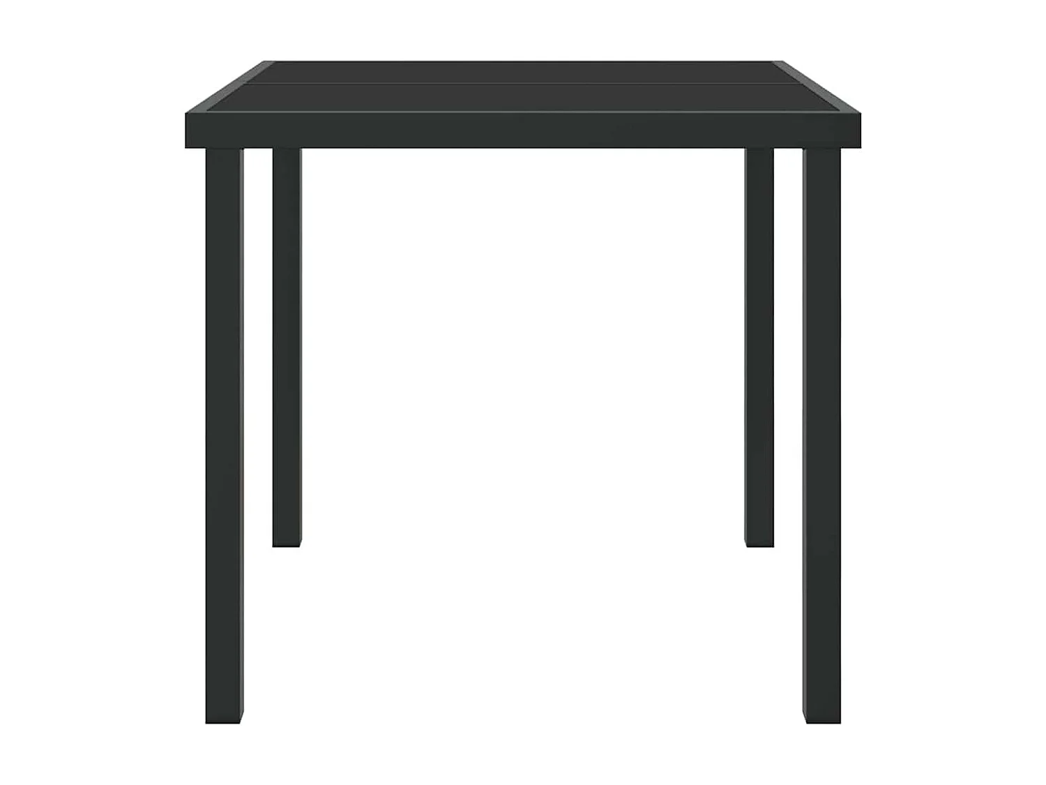 Table de Jardin Noir 80 x 80 x 73 cm Teck massif