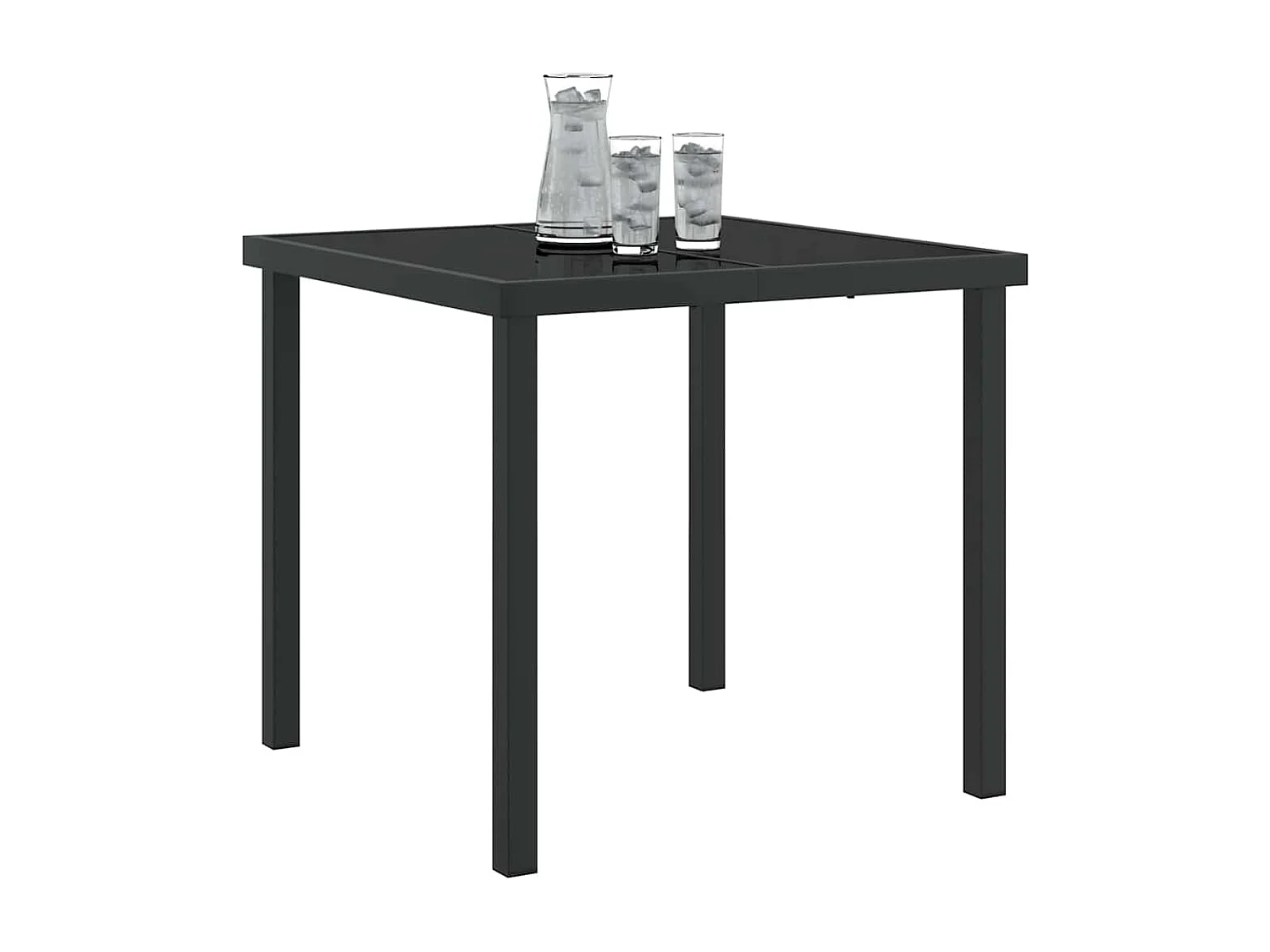 Table de Jardin Noir 80 x 80 x 73 cm Teck massif