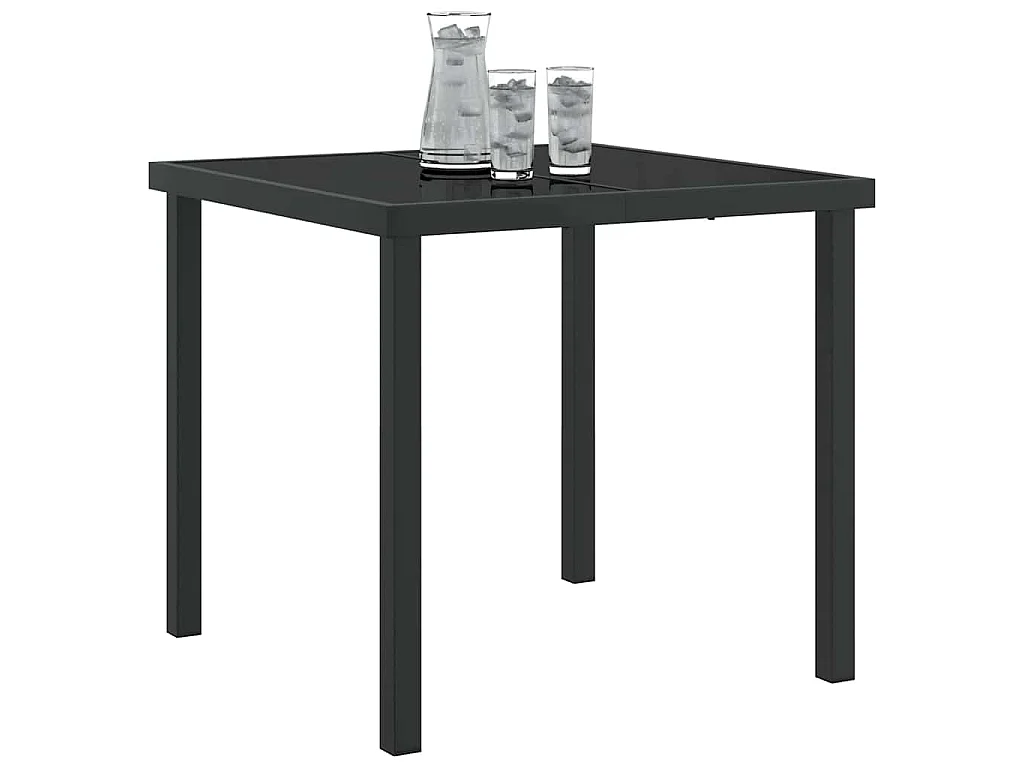 Tavolo da giardino nero 80 x 80 x 73 cm in teak massello