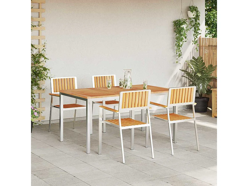 Juego de comedor de jardín de 5 piezas