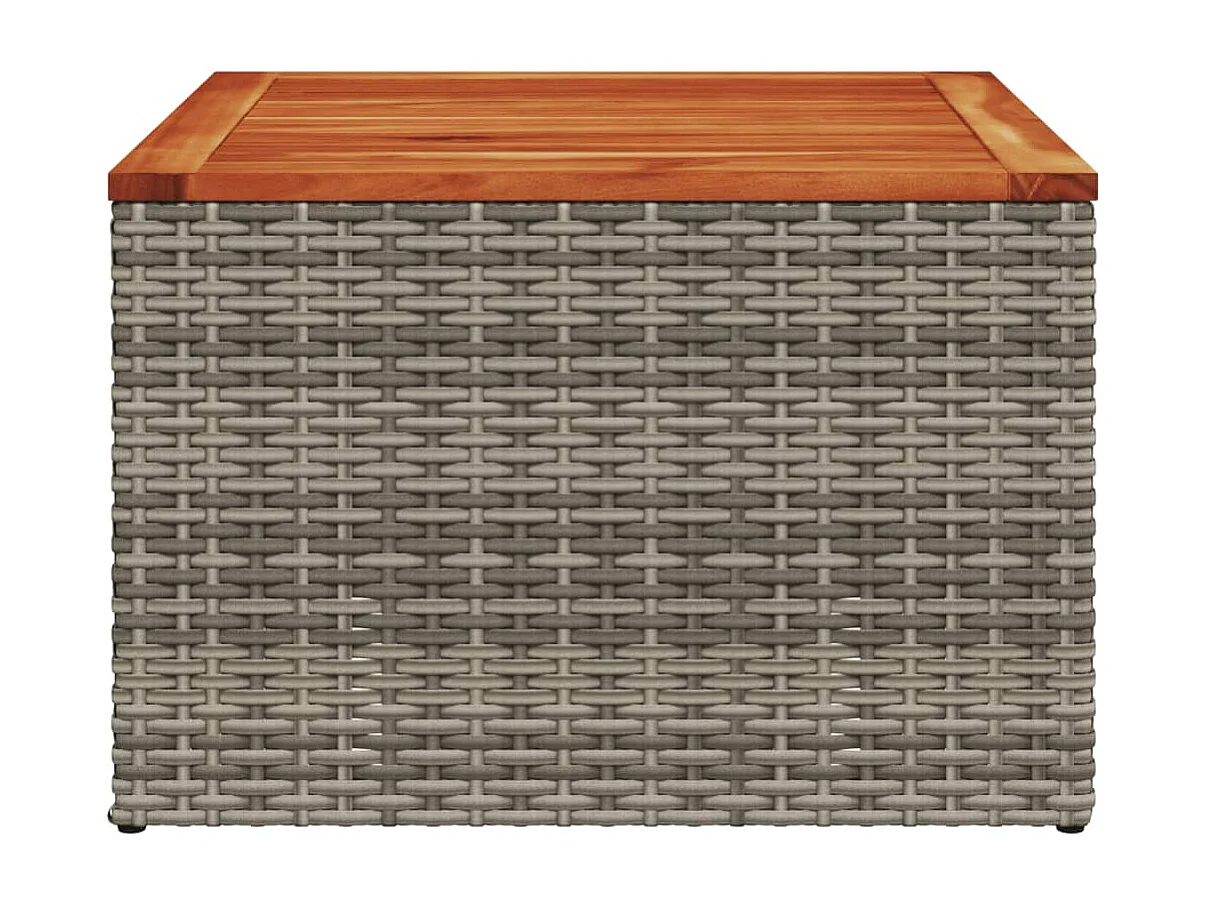 Grijze tuintafel 55x55x37 cm gevlochten hars en acaciahout
