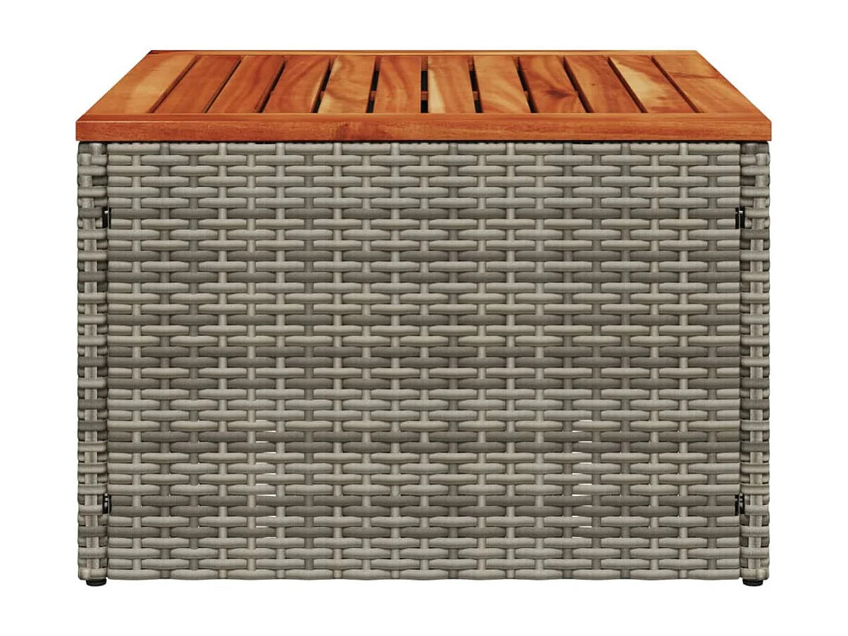 Grijze tuintafel 55x55x37 cm gevlochten hars en acaciahout