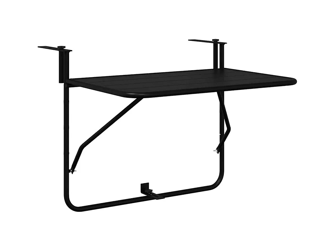 Table Suspendue de Balcon Noir 60 x 39 x 65 cm Acier