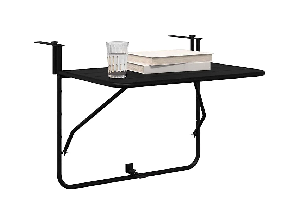 Table Suspendue de Balcon Noir 60 x 39 x 65 cm Acier