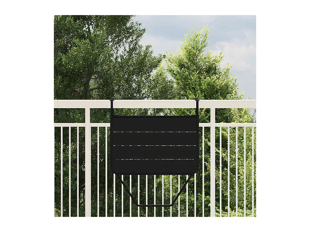 Table Suspendue de Balcon Noir 60 x 39 x 65 cm Acier
