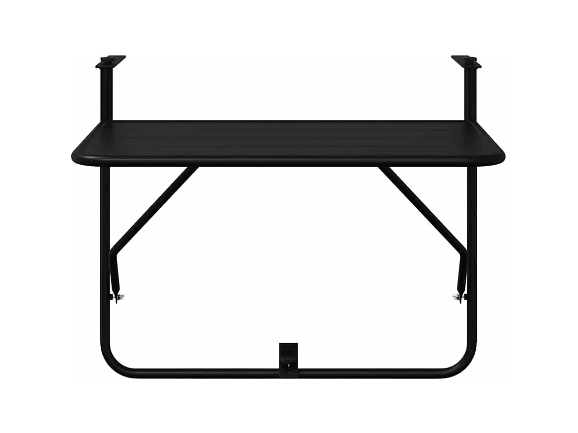 Table Suspendue de Balcon Noir 60 x 39 x 65 cm Acier
