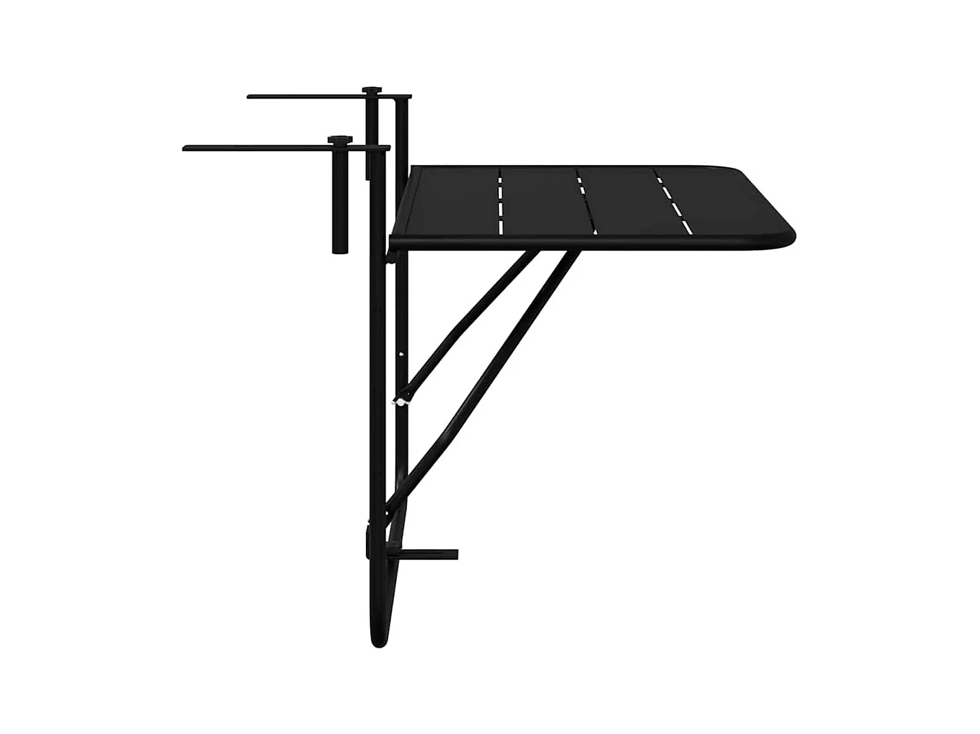 Table Suspendue de Balcon Noir 60 x 39 x 65 cm Acier