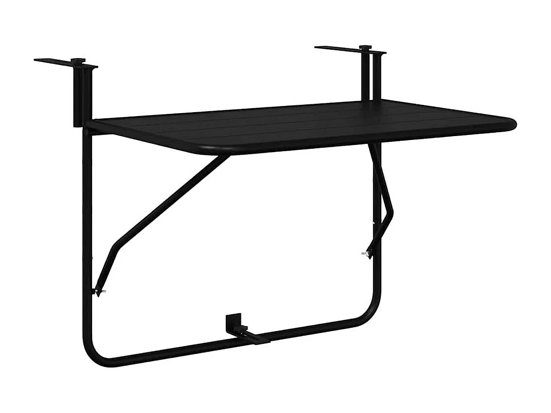 Table Suspendue de Balcon Noir 60 x 39 x 65 cm Acier