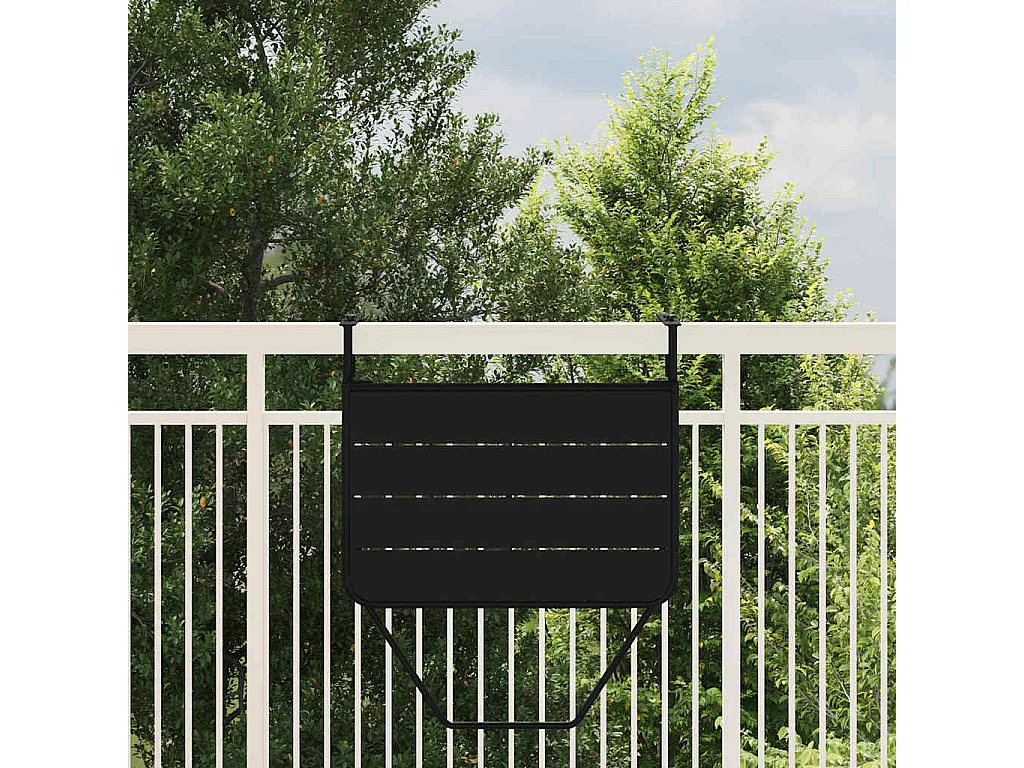 Table Suspendue de Balcon Noir 60 x 39 x 65 cm Acier