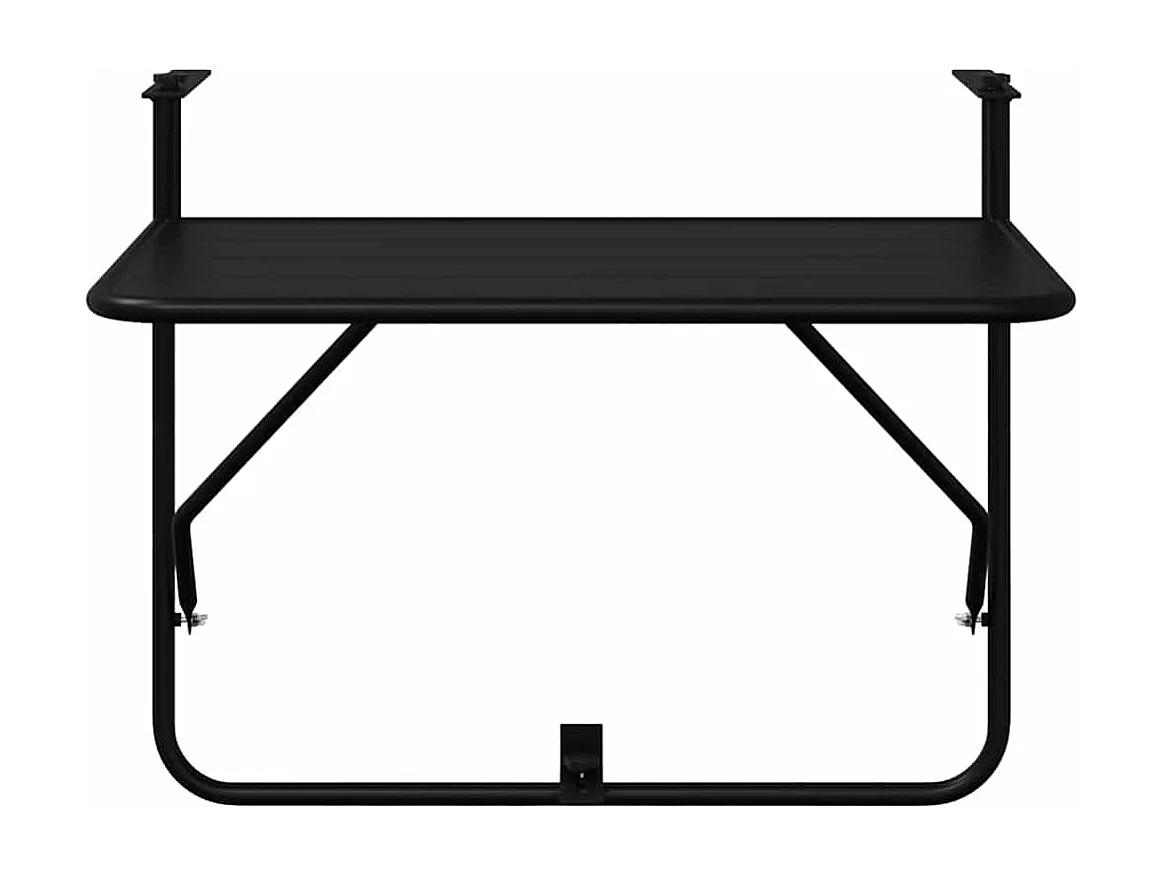 Table Suspendue de Balcon Noir 60 x 39 x 65 cm Acier