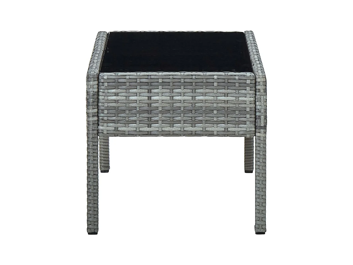 Grijze tuintafel 75x40x37 cm Geweven hars