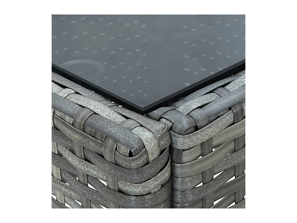 Grijze tuintafel 75x40x37 cm Geweven hars