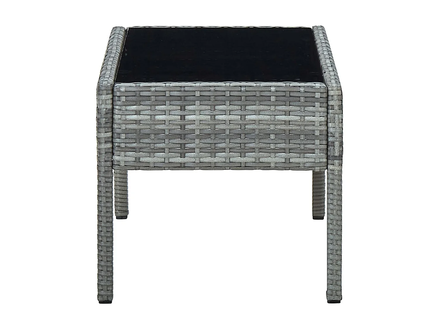 Tavolo da giardino grigio 75x40x37 cm Resina intrecciata