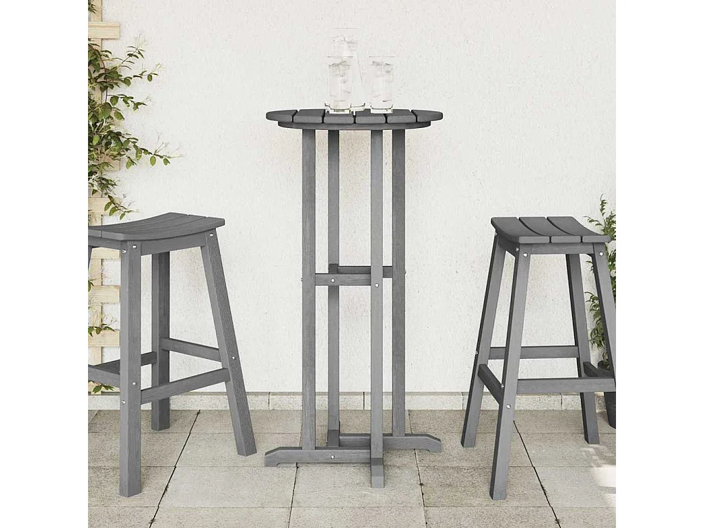 Table de bar Gris clair 55 x 55 x 107 cm HDPE