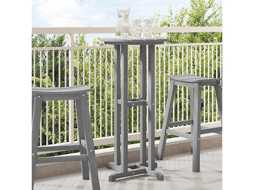 Stehtisch Hellgrau 55 x 55 x 107 cm HDPE