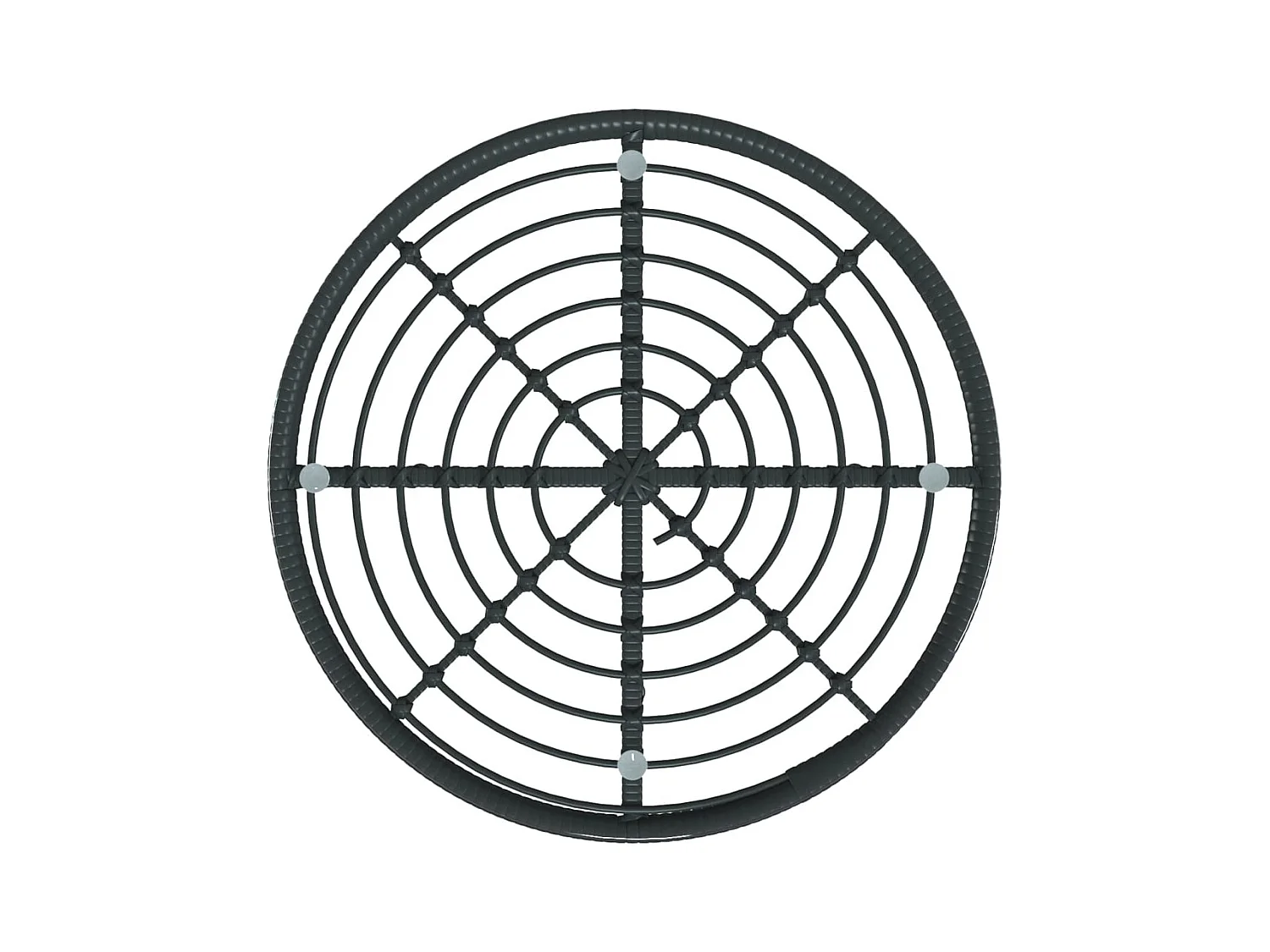 Zwarte eettafel Ø80 cm Gehard glas en staal