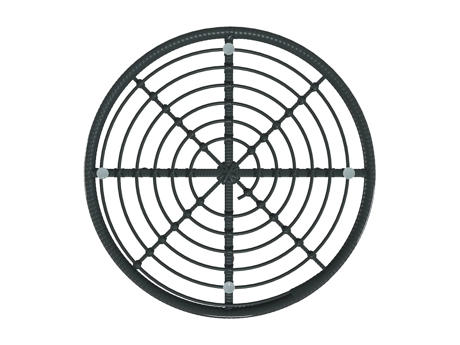 Tavolo da pranzo nero Ø80 cm Vetro temperato e acciaio