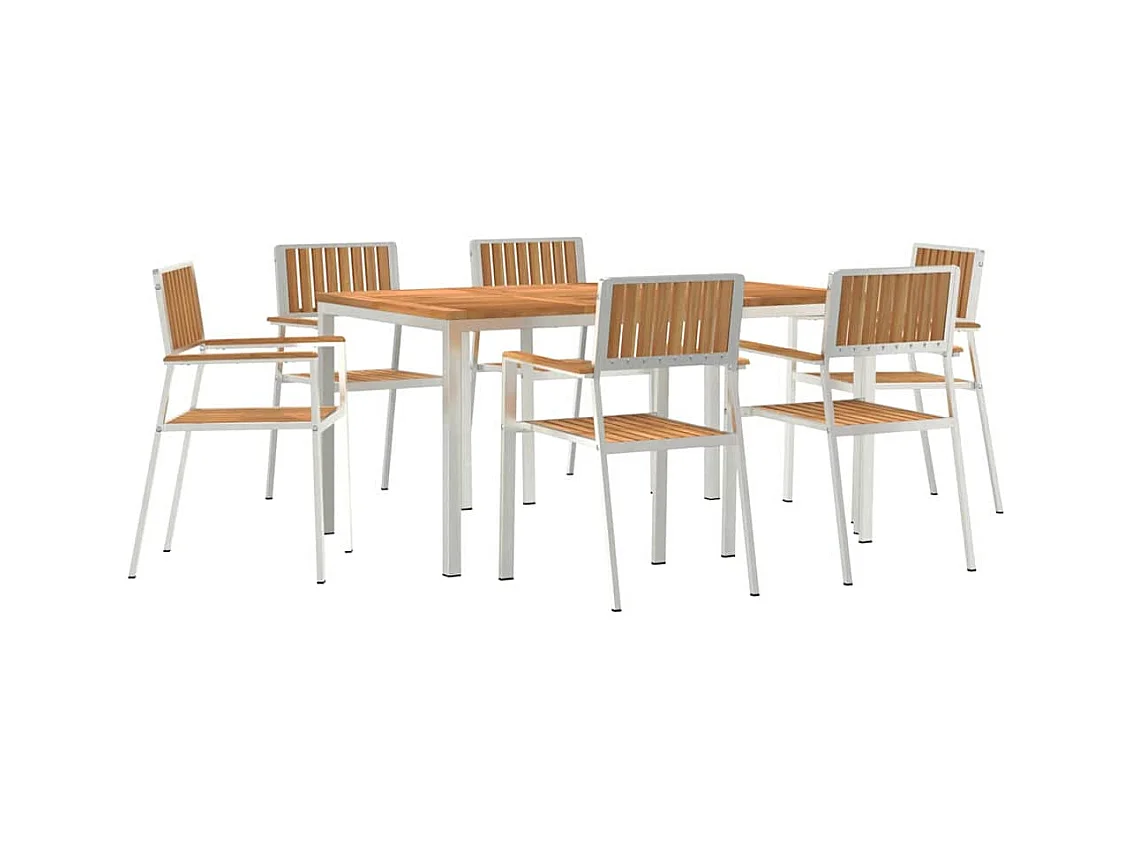 Ensemble de salle à manger pour jardin 7 pcs